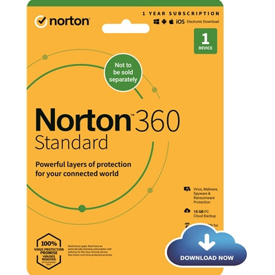 Norton 360 Standard 2022, Antivirus Software for 1 Device, 1-year Subscription, Includes Secure VPN, Password Manager and 10GB of Cloud Storage, PC/Mac/iOS/Android, Activation Code by email - ESD Norton 360 Standard 2022, Antivirus Software for 1 Device, 1-year Subscription, Includes Secure VPN, Password Manager and 10GB of Cloud Storage, PC/Mac/iOS/Android, Activation Code by email - ESD
